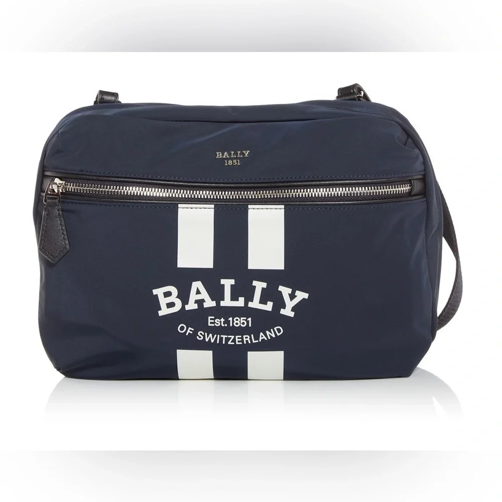 NWT BALLY Men’s Logo Stripe Convertible Messenger Bag Backpack